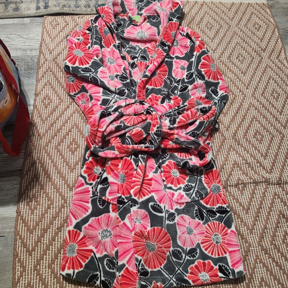 💘 Vera Bradley Floral Pink and Black Women's Robe
